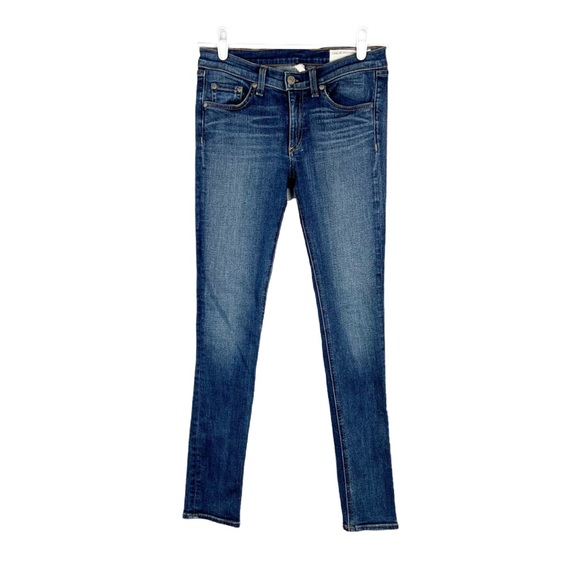 Rag & Bone Skinny Denim Jeans Preston Medium Wash Size 27 Mid Rise - Picture 2 of 16
